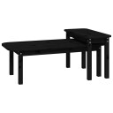 vidaXL Salongbord 2 stk svart heltre furu