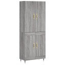  Highboard grå sonoma 69,5x34x180 cm konstruert tre