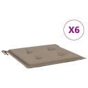 vidaXL Utendørs stolputer 6 stk gråbrun 40x40x4 cm oxfordstoff