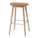 Muuto Fiber bar pallet høy Wood Base   75 cm   Refine Leather Cognac Oak