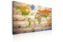 Tavle Map On Wood: Colourful Travels 120X80 Artgeist sp. z o. o.