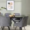 Venture Home Astrid Spisegruppe 200 cm Rektangulær med 6 Rosie Stoler Sort