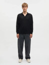 Mads Nørgaard Cotton Lino Theo Polo Ls Knit   Black   L