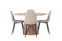 Venture Home Lanzo Matgruppe 120 cm Rund med 4 Polar Stoler Natur
