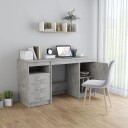vidaXL Skrivebord betonggrå 140x50x76 cm sponplate