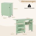 Sammenleggbart sybord med oppbevaring – grønt 118,5 x 40 x 79,5 cm