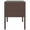 vidaXL Sidebord brun 53x37x48 cm polyrotting og herdet glass