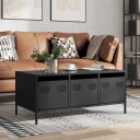  Salongbord svart 101,5x50x43,5 cm kaldvalset stål 8721102930256
