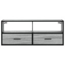  TV-benk grå sonoma 100x31x39,5 cm konstruert tre og metall 8721102839917