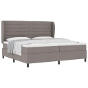  Box Fjærbed med Madrass Taupe 200x200 cm Stoff