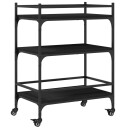  Kjøkkentralle svart 65x40x86,5 cm konstruert tre 842396