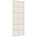 vidaXL Skyvedør gull 76x205 cm frostet ESG glass og aluminium