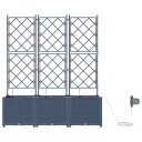 Plantekasse med trellis 2 stk Grå 80x40x125.5 cm