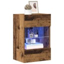  Vegghengte TV-benker med LED 2 stk gammelt tre 40x30x60,5 cm 8721158446671