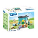 Playmobil Junior Dyrehjem med Godbitdispenser 21 Deler for Barn 1+