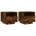  Nattbord med LED 2 stk røkt eik 40x39x37 cm 8721012253919