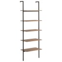 vidaXL Stigehylle 5 etasjer m?rkebrun og svart 64x35x185 cm