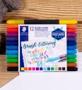 Hedlundgruppen Brush Letter Duo Fargepenner - 12-pakning
