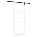 vidaXL Skyvedør med hardware sett Hvit 93x232 cm Solid Tre Furu