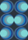 Retro Gradient Circles Aqua Blue Plakat Plakat / 40x50cm