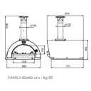 Pizzaovn Gass Clementi Family Vedfyrt Pizzaovn 60x60 cm Rustfritt stål