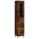 vidaXL Highboard røkt eik 34,5x34x180 cm konstruert tre 8720845486761