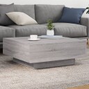  Salongbord med LED-lys grå sonoma 80x80x31 cm 836593
