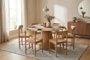 Siena spisegruppe rund 130 cm eik med 6 Malte spisestoler  