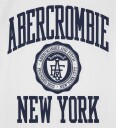 Abercrombie & Fitch T skjorte   Bright White m. Navy   Abercrombie & Fitch   15 16 år 170 176   T skjorte   Hvit