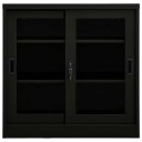 vidaXL Skap med skyvedør 90x40x90 cm stål svart