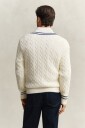 Gant Cotton Cable V Neck Cream M