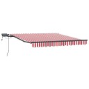 vidaXL Manuell Uttrekkbar Markise med LED Rød og Hvit 300x250 cm