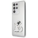 Karl Lagerfeld Mobildeksel Choupette Fun for Samsung Galaxy S21 Ultra Gjennomsiktig