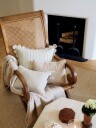 Lexington Home Striped Organic Cotton Scallop Wing Pillow Cover - Beige - 50X50