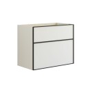 Dansani Inzo Alu-ramme Svart Underskap 2 Skuff Hvit Matt / 80cm