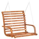 vidaXL Hengebenk buet heltre med teakfinish 126x92x63 cm