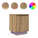  Nattbord med LED 2 stk artisan eik 38x34x50 cm