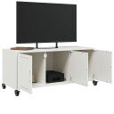  TV-benk hvit 100,5x39x43,5 cm kaldvalset stål 846649