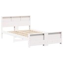 Sengestamme med hodegjerde Hvit 120 x 200 cm Heltre furu