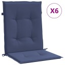 vidaXL Ryggputer 6 stk. Marineblå 100 x 50 x 4 cm