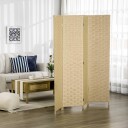 Romdeler med 4 paneler vevd fiber brun 159,5x169,5 cm