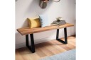 Garderobebenk Wohnling Solid Akasietre 120 cm Treetopp Hall Svart Rett Løpere   Svart Rett Løpere