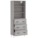 vidaXL Highboard grå sonoma 69,5x34x180 cm konstruert tre 8720845927462
