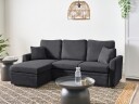 3 seters sofa Nassjo høyrevendt   Svart