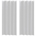  Gardiner med gardiner 2 pcs Lysegrå Polyester