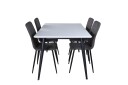 Venture Home Jimmy Spisegruppe 150 cm Rektangulær med 4 Windu Lyx Stoler Sort