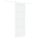 vidaXL Skyvedør med hardware-sett Hvit 73.5x211 cm Massivt Eiketre