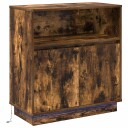  Serviesskap med LED Røkt eik 71 x 34,5 x 75 cm Konstruert tre