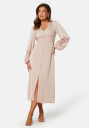 Bubbleroom Occasion Satin Midi Dress Champagne XS