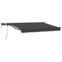  Manuell markiseramme med LEDs Antrasitt 3,5 x 2 m